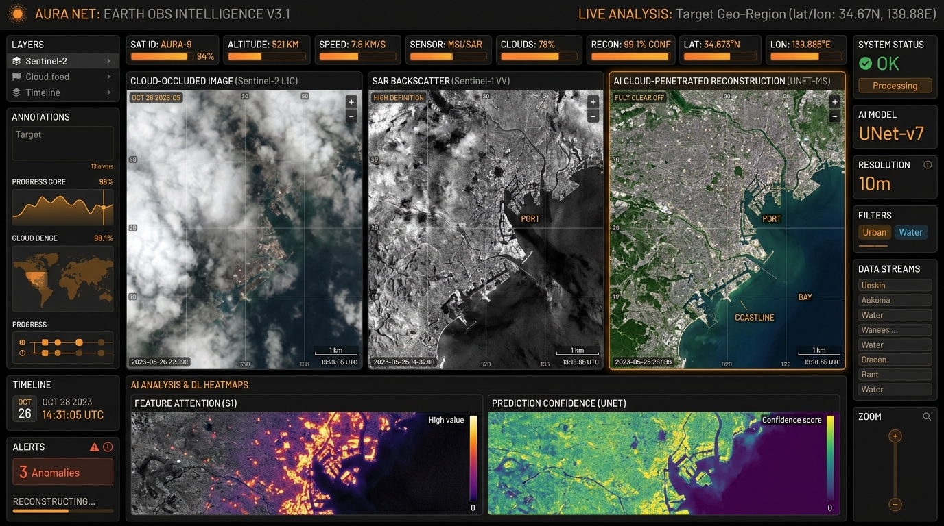 Multimodal Optical-SAR Satellite Cloud Penetration AI UI